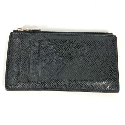 Louis Vuitton Coin Case M62914 Taiga Leather Black Taiga Coin Card Holder Mens