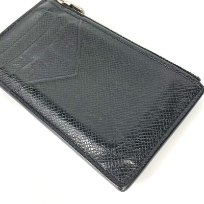 Louis Vuitton Coin Case M62914 Taiga Leather Black Taiga Coin Card Holder Mens