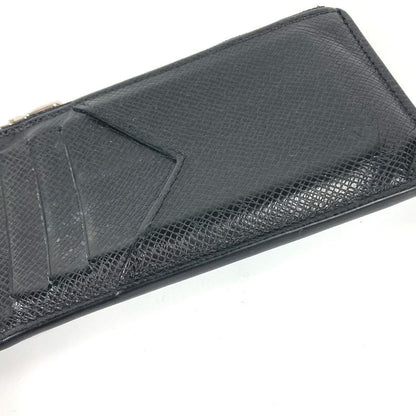 Louis Vuitton Coin Case M62914 Taiga Leather Black Taiga Coin Card Holder Mens