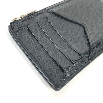Louis Vuitton Coin Case M62914 Taiga Leather Black Taiga Coin Card Holder Mens