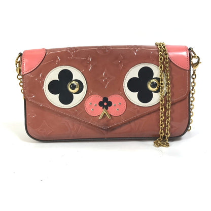 Louis Vuitton Shoulder Bag M62767 Patent Leather Pink Monogram Vernis Pochette Felice Women