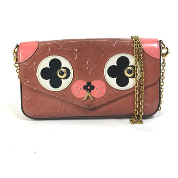 Louis Vuitton Shoulder Bag M62767 Patent Leather Pink Monogram Vernis Pochette Felice Women
