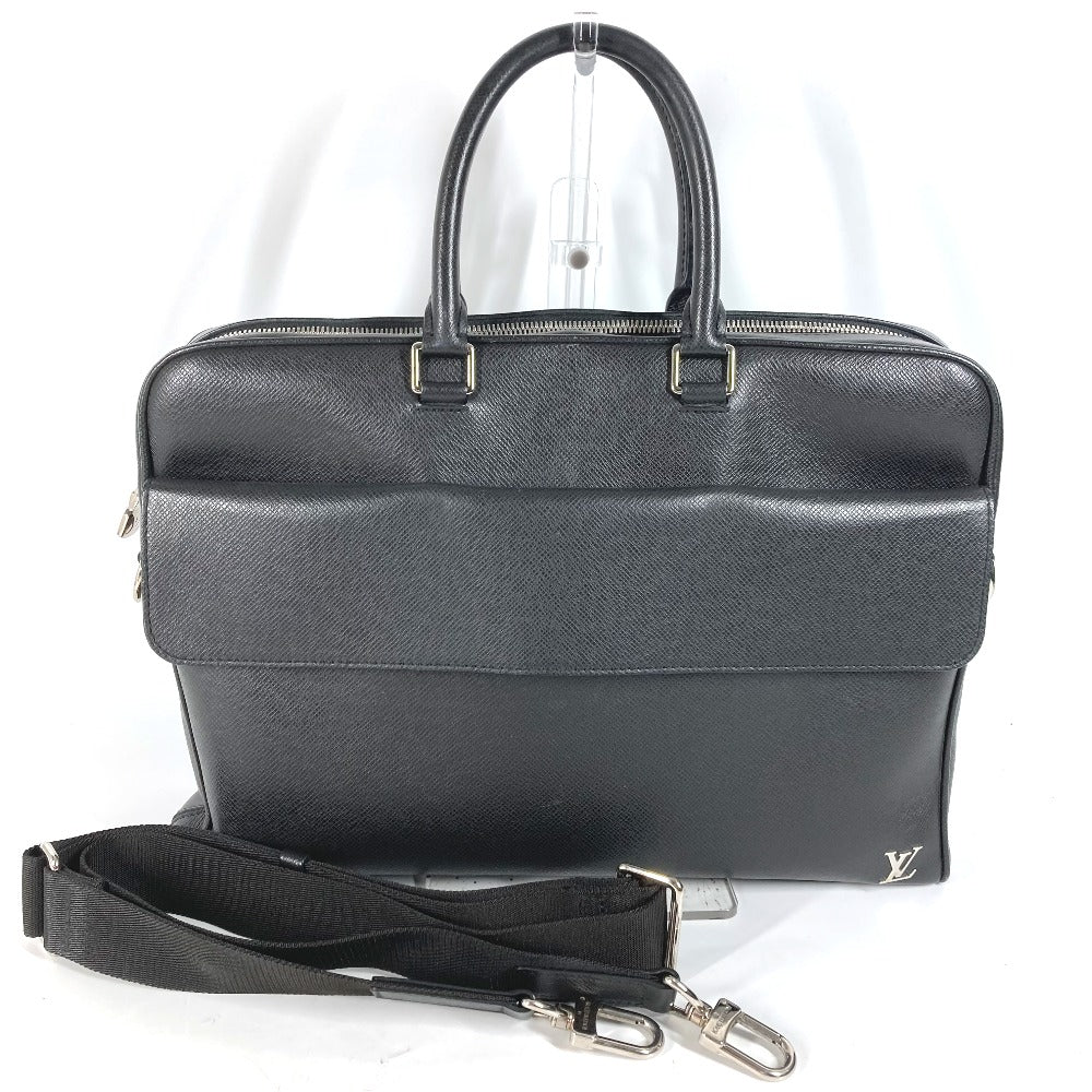 Louis Vuitton Business Bag M30440 Taiga Leather Black Taiga Alex Mens