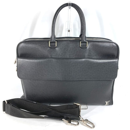 Louis Vuitton Business Bag M30440 Taiga Leather Black Taiga Alex Mens