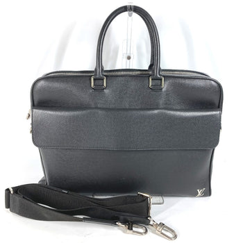Louis Vuitton Business Bag M30440 Taiga Leather Black Taiga Alex Mens