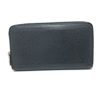 Louis Vuitton Long Wallet Purse M30056 Taiga Leather Black Zippy Organizer Nm Mens