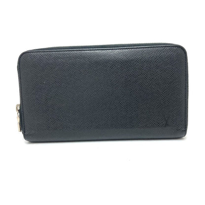 Louis Vuitton Long Wallet Purse M30056 Taiga Leather Black Zippy Organizer Nm Mens