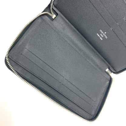 Louis Vuitton Long Wallet Purse M30056 Taiga Leather Black Zippy Organizer Nm Mens