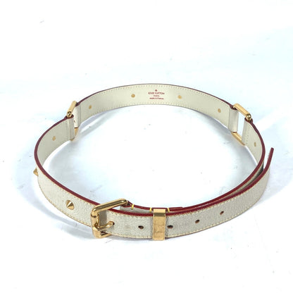 Louis Vuitton Belt M6870W Suhari Leather White Suhari Santur Suhalirah Women 80