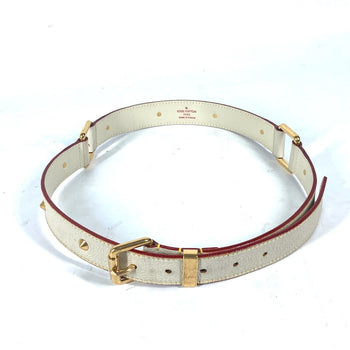 Louis Vuitton Belt M6870W Suhari Leather White Suhari Santur Suhalirah Women 80