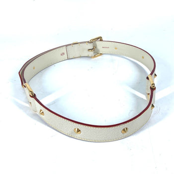 Louis Vuitton Belt M6870W Suhari Leather White Suhari Santur Suhalirah Women 80
