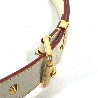 Louis Vuitton Belt M6870W Suhari Leather White Suhari Santur Suhalirah Women 80