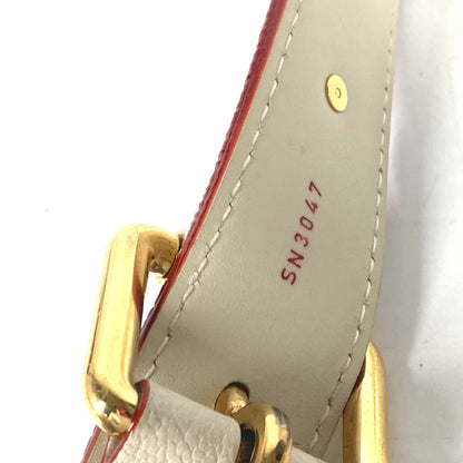 Louis Vuitton Belt M6870W Suhari Leather White Suhari Santur Suhalirah Women 80