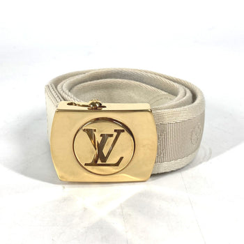 Louis Vuitton Belt M6973W Canvas / Leather White Santur Fortune Monogram Unisex(Unisex) 80