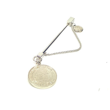 Louis Vuitton Brooch Mp1799 Metal Silver Charm Brooch Traveler Stamps