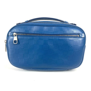 Louis Vuitton Sling Bag N41354 Damier Anfini Leather Blue Damier Anfini Ambreil Mens