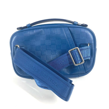 Louis Vuitton Sling Bag N41354 Damier Anfini Leather Blue Damier Anfini Ambreil Mens