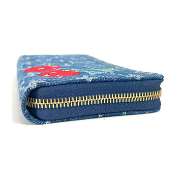 Louis Vuitton Long Wallet Purse M23161 , Monogram Cherry Denim Blue Takashi Murakami Collaboration