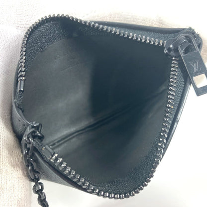 Louis Vuitton Coin Case M81031 Leather Black Aerogram Pochette Cre Mens(Unisex)