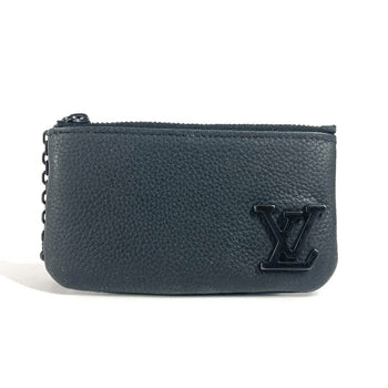 Louis Vuitton Coin Case M81031 Leather Black Aerogram Pochette Cre Mens(Unisex)