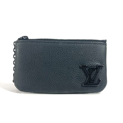 Louis Vuitton Coin Case M81031 Leather Black Aerogram Pochette Cre Mens(Unisex)