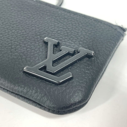Louis Vuitton Coin Case M81031 Leather Black Aerogram Pochette Cre Mens(Unisex)