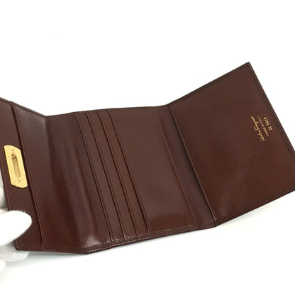 Salvatore Ferragamo Shoulder Bag Leather Brown Gancini Pochette Women