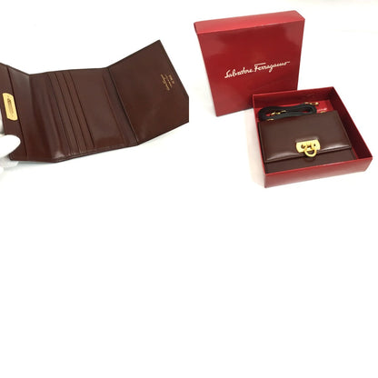 Salvatore Ferragamo Shoulder Bag Leather Brown Gancini Pochette Women