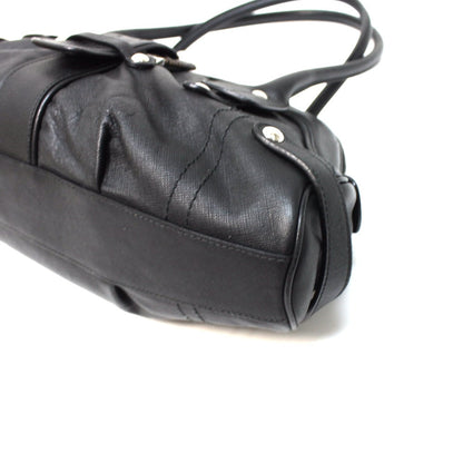Salvatore Ferragamo Shoulder Bag Leather Black Gancini Women