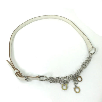 Salvatore Ferragamo Belt Leather White Accessories Chain Belt Women 85