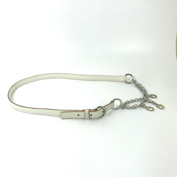 Salvatore Ferragamo Belt Leather White Accessories Chain Belt Women 85