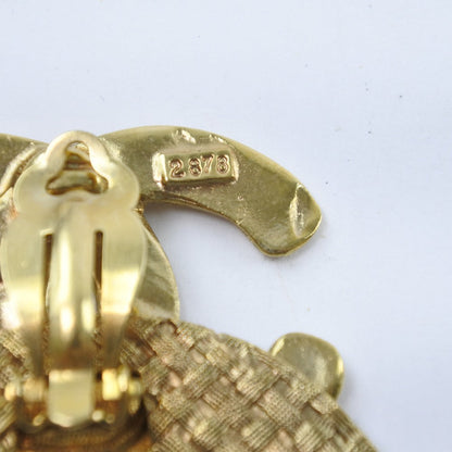 Chanel Earring Plated Gold Gold Mesh Coco Mark Women