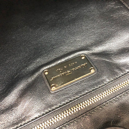 Salvatore Ferragamo Handbag Leather Black Gancini Shoulder Bag Women