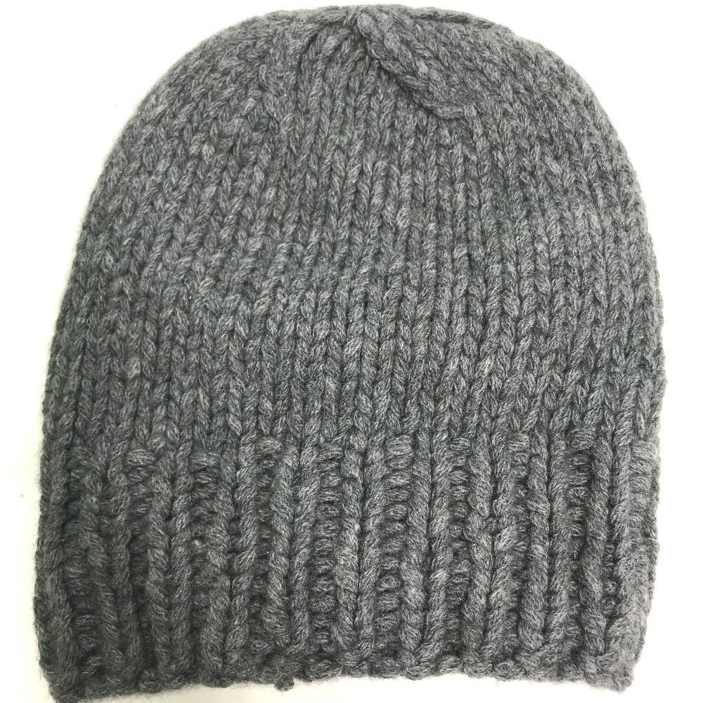 Salvatore Ferragamo Knit Hat Wool Gray Gancini Women