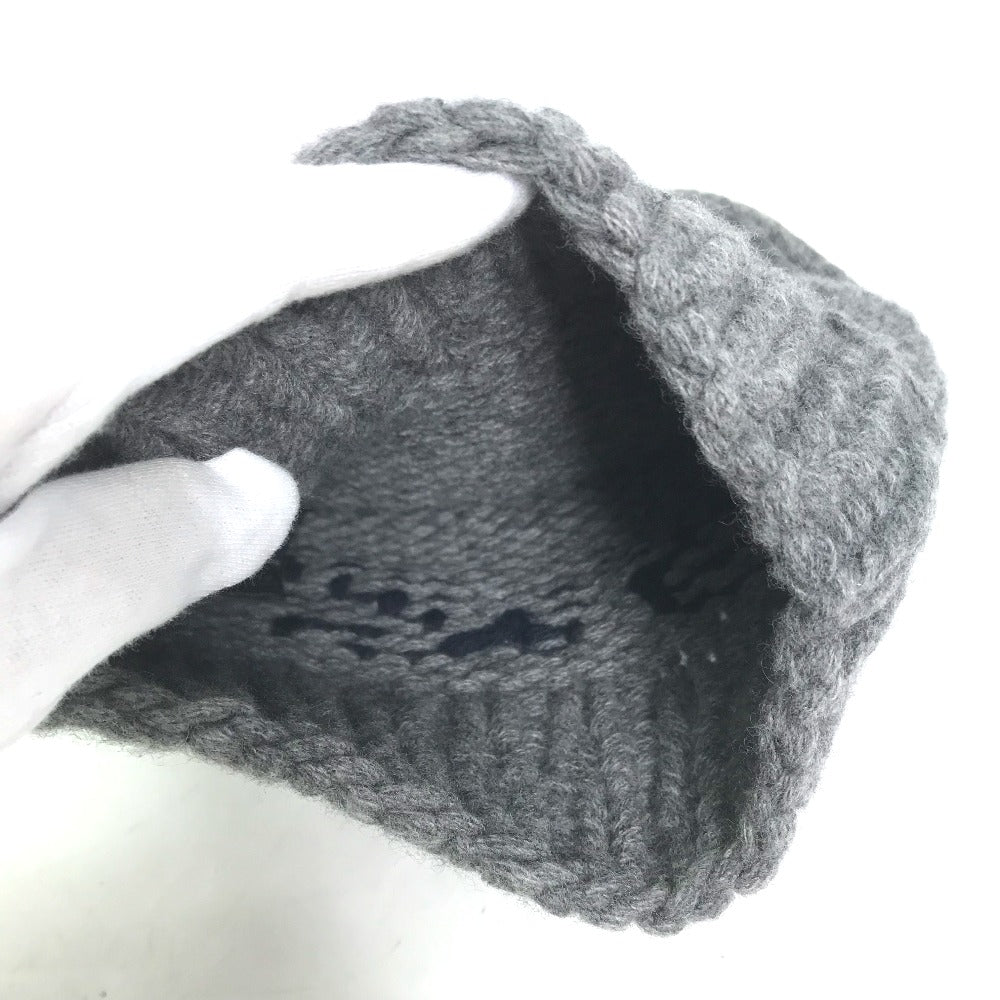 Salvatore Ferragamo Knit Hat Wool Gray Gancini Women