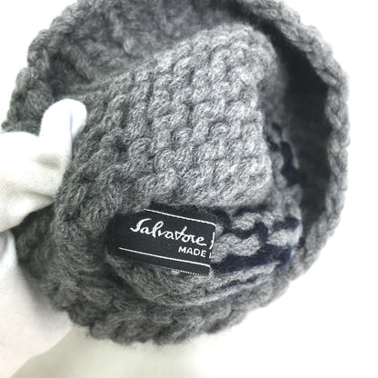 Salvatore Ferragamo Knit Hat Wool Gray Gancini Women