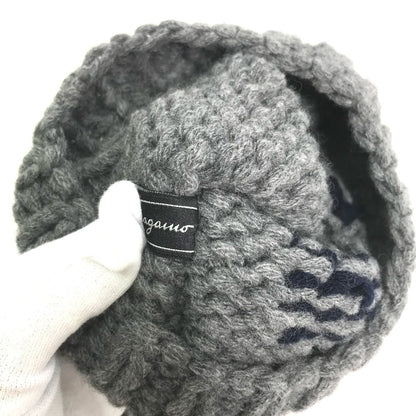 Salvatore Ferragamo Knit Hat Wool Gray Gancini Women