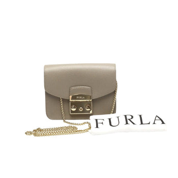 Furla Shoulder Bag G6400/S2 Leather Gurege Chainshoulder Bag Gold Metal Metropolis Women