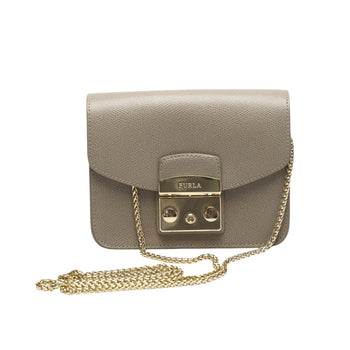 Furla Shoulder Bag G6400/S2 Leather Gurege Chainshoulder Bag Gold Metal Metropolis Women