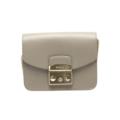 Furla Shoulder Bag G6400/S2 Leather Gurege Chainshoulder Bag Gold Metal Metropolis Women