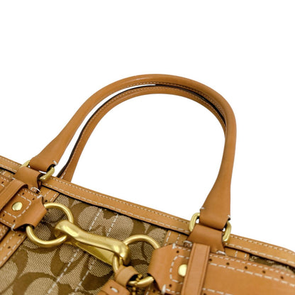 Coach Handbag 10507 Canvas Brown Tote Bag Camel Signature Women