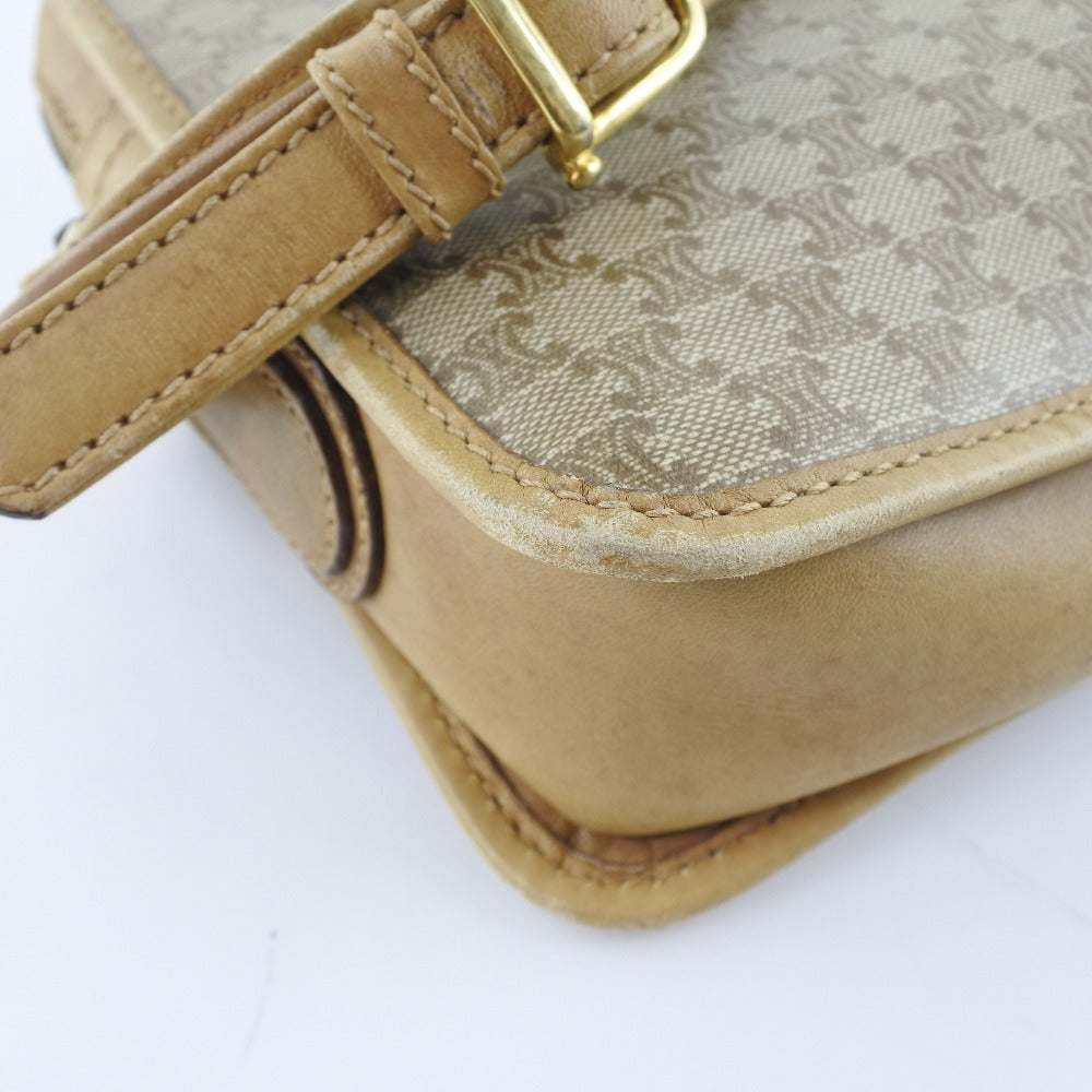 Celine Shoulder Bag Pvc Brown Macadam Women