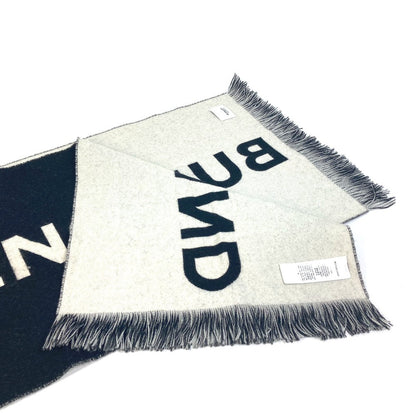 Burberry Scarf 80085081 Wool Black Fringe Scarf Mens