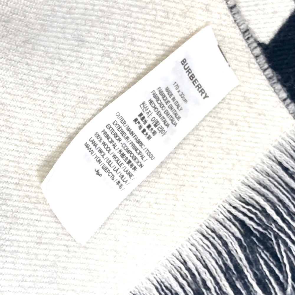 Burberry Scarf 80085081 Wool Black Fringe Scarf Mens