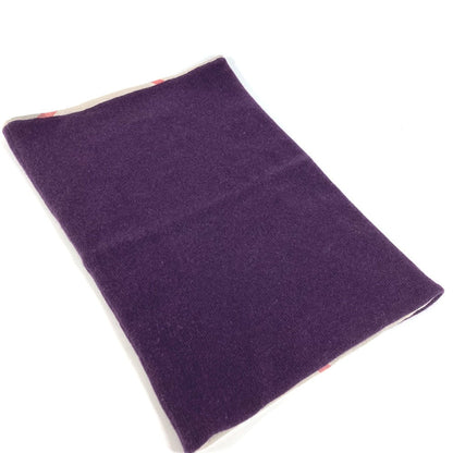 Burberry Scarf Wool Purple Check Snood Women
