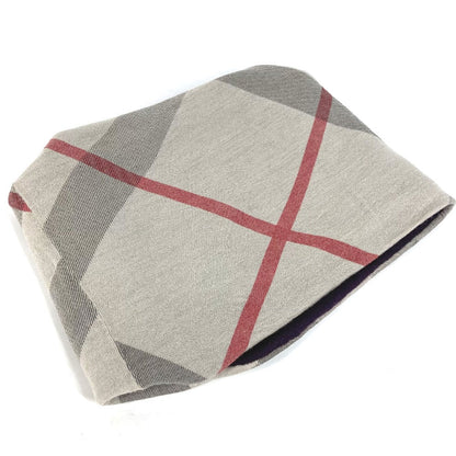 Burberry Scarf Wool Purple Check Snood Women