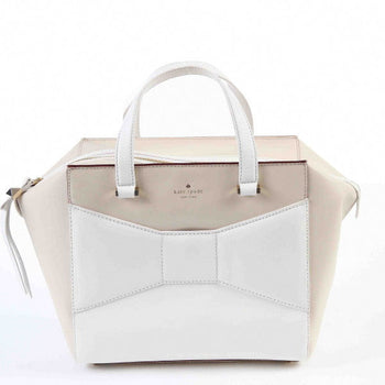 Kate Spade Handbag Leather Beige X White Unused Item Women