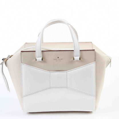 Kate Spade Handbag Leather Beige X White Unused Item Women