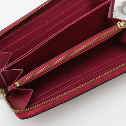 Louis Vuitton Long Wallet Purse M61379 Monogram Vernis Magenta Zip Around Vernis Zippy Wallet Women