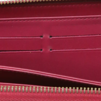 Louis Vuitton Long Wallet Purse M61379 Monogram Vernis Magenta Zip Around Vernis Zippy Wallet Women